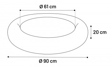 Alba rond wit grijs 90 cm