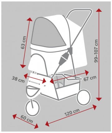 Trixie buggy luchtbanden zwart 15